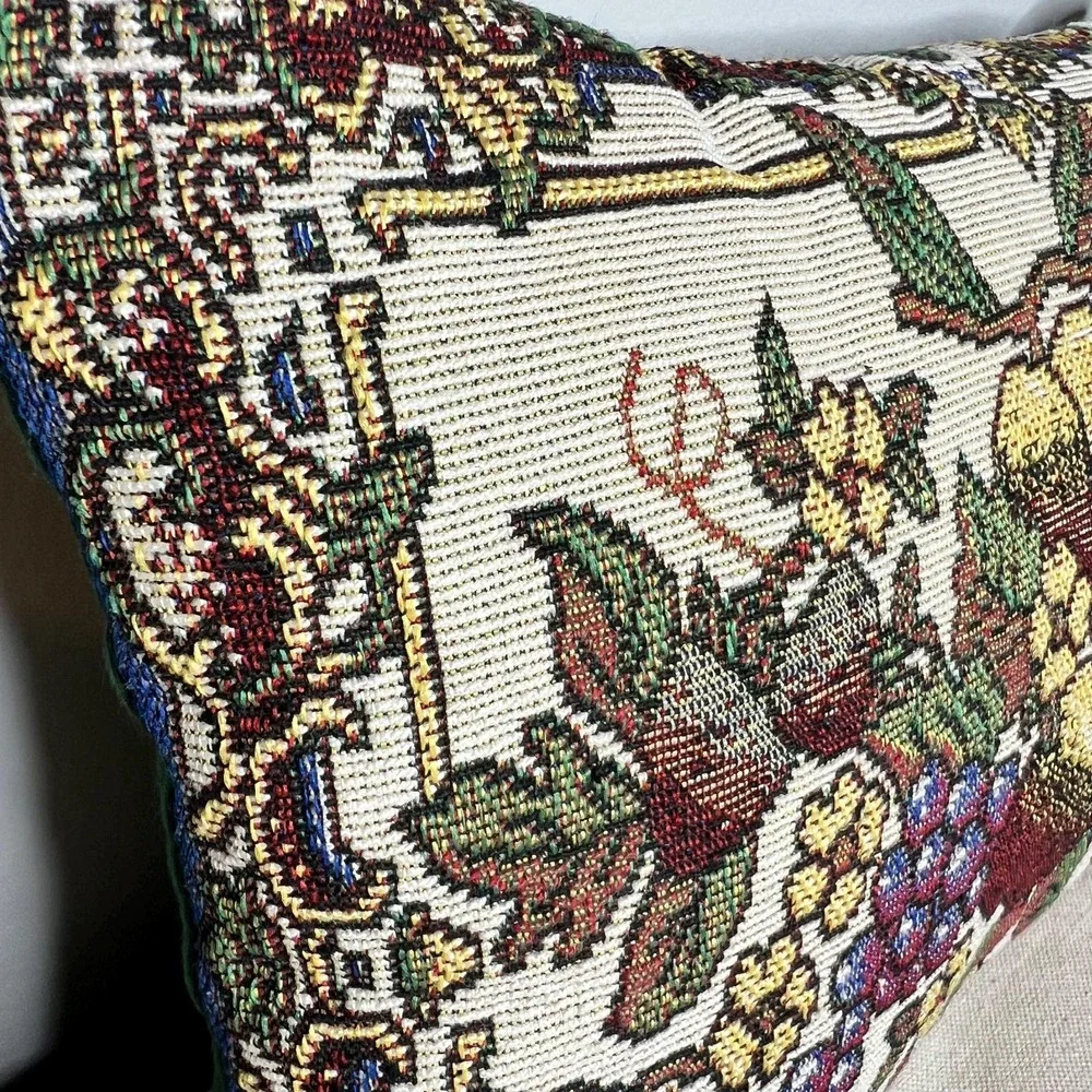 USA Fruit Bouquet Green Tapestry Throw Pillow 11.5